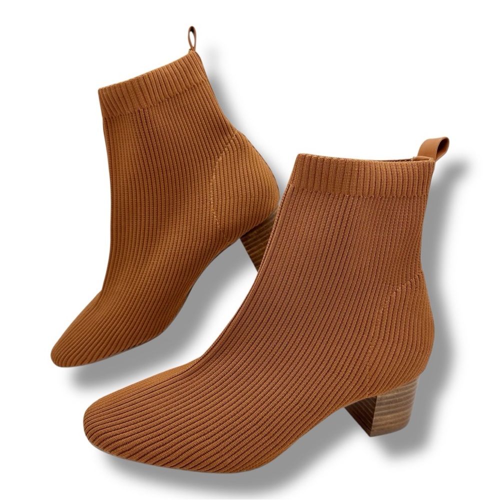 Joie Neely Brown Knit Fabric Pull-On Ankle‎ Booties Sz 9
